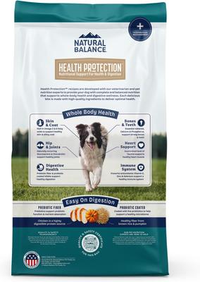 Show full view: Natural Balance Health Protection Adult Real Chicken, Brown Rice & Pumpkin Dry Dog Food, 24-lb bag slide 3 of 12
