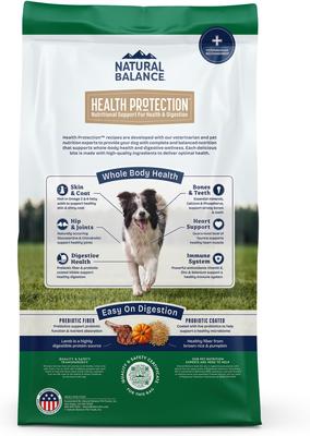 Show full view: Natural Balance Health Protection Adult Real Lamb, Brown Rice & Pumpkin Dry Dog Food, 4-lb bag slide 3 of 12