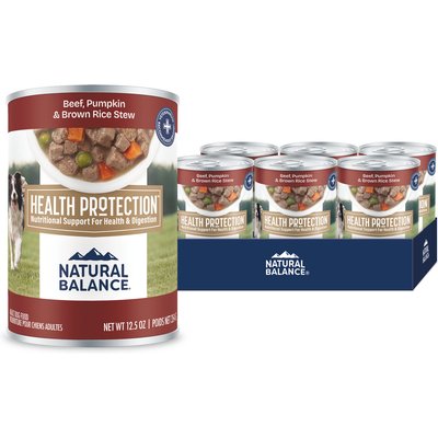 Natural Balance Natural Balance Health Protection Beef, Pumpkin & Brown Rice Stew Wet Dog Food, 12.5-oz can, case of 6