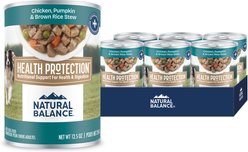 Natural Balance Health Protection Chicken, Pumpkin & Brown Rice Stew Wet Dog Food, 12.5-oz can, case of 6