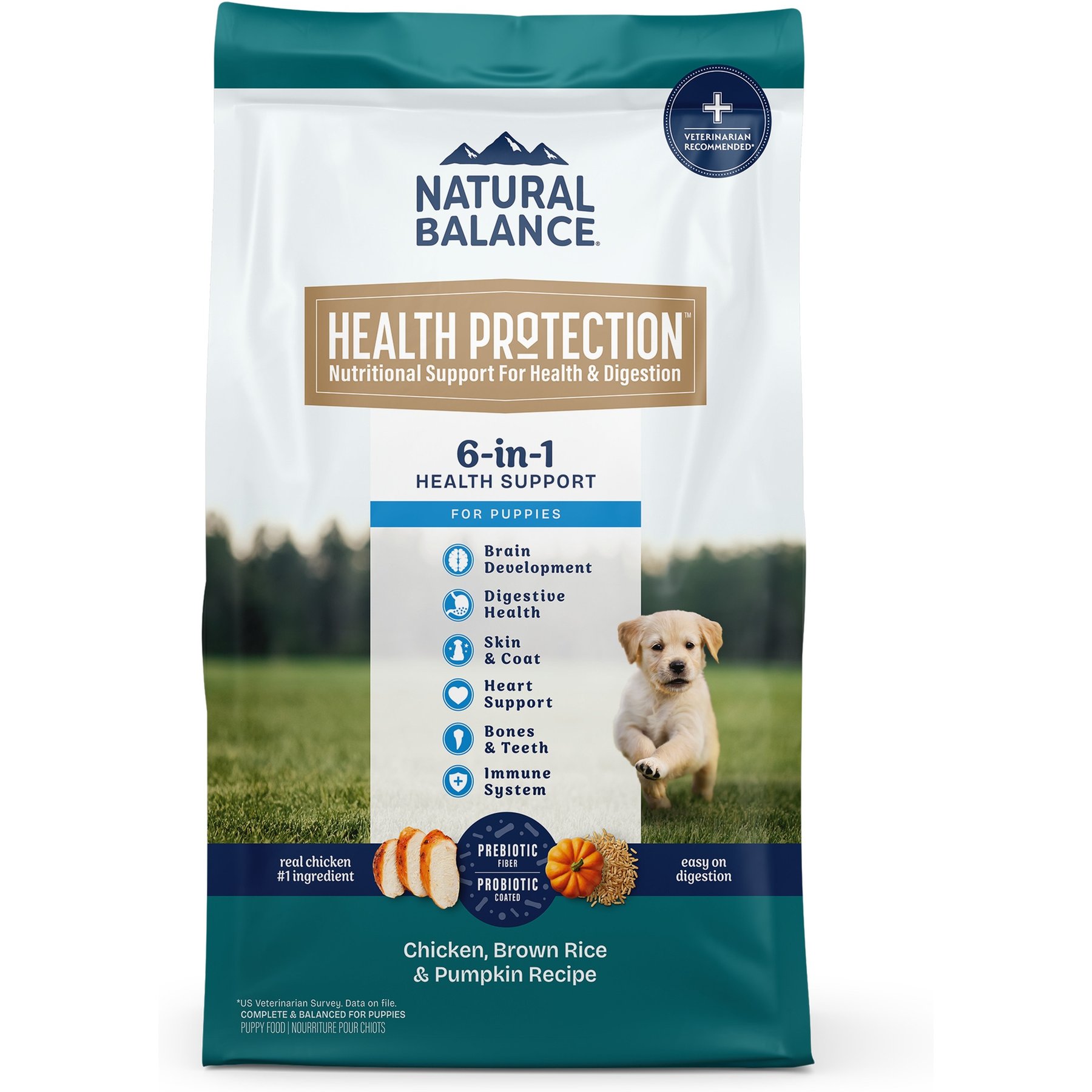 Natural Balance Health Protection Puppy Real Chicken, Brown Rice & Pumpkin Dry Dog Food, 12-lb bag