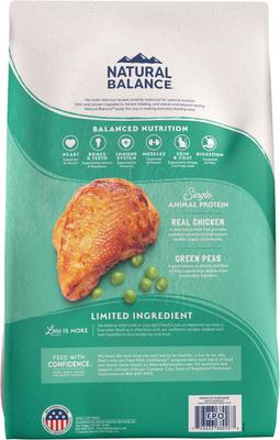 Show full view: Natural Balance L.I.D. Limited Ingredient Diets Green Pea & Chicken Formula Grain-Free Dry Cat Food, 10-lb bag slide 3 of 10