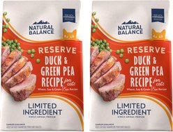 Natural Balance L.I.D. Limited Ingredient Diets Green Pea & Duck Formula Grain-Free Dry Cat Food, 20-lb bundle 