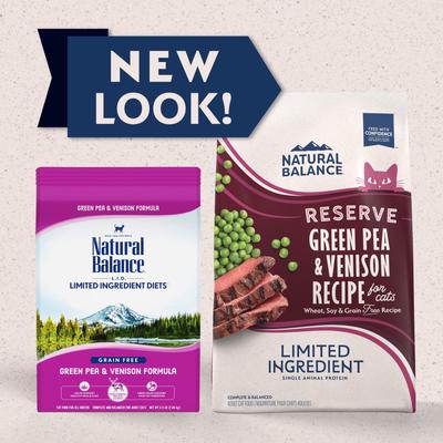 Show full view: Natural Balance L.I.D. Limited Ingredient Diets Green Pea & Venison Grain-Free Dry Cat Food, 4-lb bag slide 3 of 11