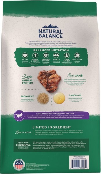Natural Balance L.I.D. Limited Ingredient Diets Chicken & Brown Rice Formula Small Breed Bites Dry Dog Food