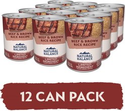 Natural Balance Limited Ingredient Beef & Brown Rice Recipe Canned Dog Food, 13-oz can, case of 12 slide 2 of 9