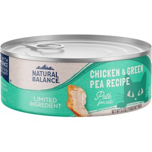 Natural Balance Limited Ingredient Chicken & Green Pea Recipe Wet Cat Food, 5.5-oz can, case of 24