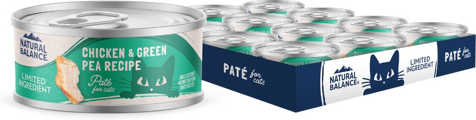 Natural Balance Limited Ingredient Chicken & Green Pea Recipe Wet Cat Food, 5.5-oz can, case of 24