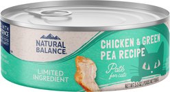 Natural Balance Limited Ingredient Chicken & Green Pea Recipe Wet Cat Food, 5.5-oz can, case of 4