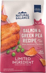 Natural Balance Limited Ingredient Grain-Free Salmon & Green Pea Recipe Dry Cat Food, 10-lb bag