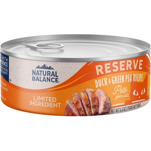 Natural Balance Limited Ingredient Reserve Duck & Green Pea Recipe Wet Cat Food, 5.5-oz can, case of 24