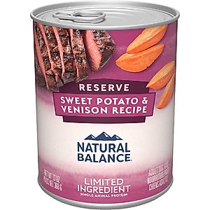 Natural Balance Limited Ingredient Reserve Sweet Potato & Venison Recipe Wet Dog Food, 13-oz can, case of 12