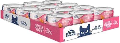Show full view: Natural Balance Limited Ingredient Salmon & Green Pea Recipe Wet Cat Food, 5.5-oz can, case of 24 slide 4 of 10