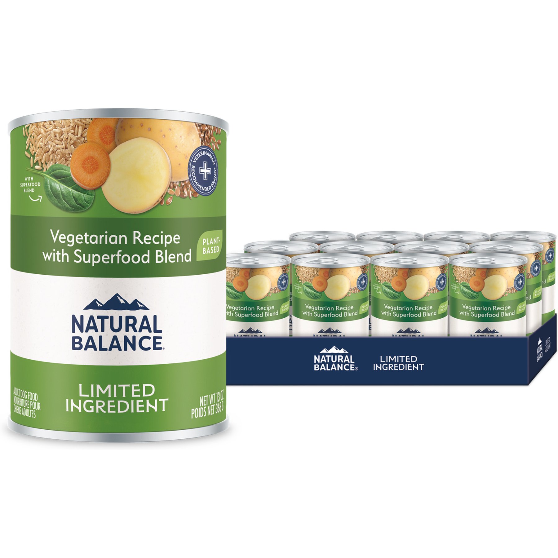 Natural Balance Limited Ingredient Vegetarian Recipe Wet Dog Food, 13-oz can, bundle of 24