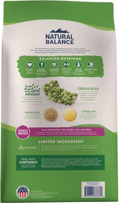 Show full view: Natural Balance Limited Ingredient Vegetarian Small Breed Recipe Adult Dry Dog Food, 12-lb bag slide 3 of 9