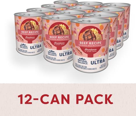 Show full view: Natural Balance Original Ultra Beef Recipe Wet Dog Food, 13-oz can, case of 12 slide 5 of 11