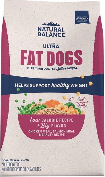 Show full view: Natural Balance Original Ultra Fat Dogs Adult Low-Fat Chicken Meal, Salmon Meal & Barley Recipe Dry Dog Food, 11-lb bag slide 1 of 7