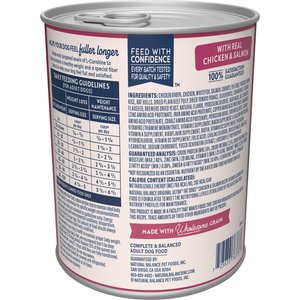 Natural Balance Original Ultra Fat Dogs Low Calorie Weight Management Chicken & Salmon Recipe in Broth Wet Dog Food, 13-oz can, case of 12