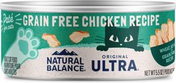 Natural Balance Original Ultra Grain-Free Chicken Recipe Canned Wet Cat Food, 5.5-oz can, case of 4