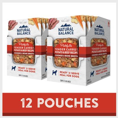 Show full view: Natural Balance Original Ultra Platefulls Tender Carrot, Potato & Beef Recipe Wet Dog Food, 9-oz pouch, case of 12 slide 4 of 11