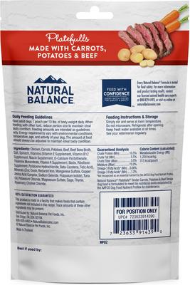 Show full view: Natural Balance Original Ultra Platefulls Tender Carrot, Potato & Beef Recipe Wet Dog Food, 9-oz pouch, case of 12 slide 5 of 11