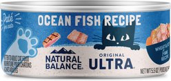 Natural Balance Original Ultra Premium Ocean Fish Formula Canned Wet Cat Food, 5.5-oz, case of 4