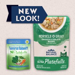 Natural Balance Platefulls Chicken & Giblets Formula in Gravy Grain-Free Cat Food Pouches, 3-oz pouch, case of 24 slide 2 of 9