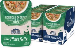 Natural Balance Platefulls Chicken & Giblets Formula in Gravy Grain-Free Wet Cat Food Pouches, 3-oz pouch, case of 24