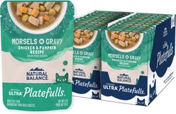 Natural Balance Platefulls Chicken & Pumpkin Formula in Gravy Grain-Free Wet Cat Food, 3-oz pouch, case of 24