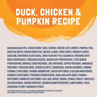 Show full view: Natural Balance Platefulls Indoor Formula Duck, Chicken & Pumpkin Formula in Gravy Grain-Free Cat Food Pouches, 3-oz pouch, case of 24 slide 6 of 11