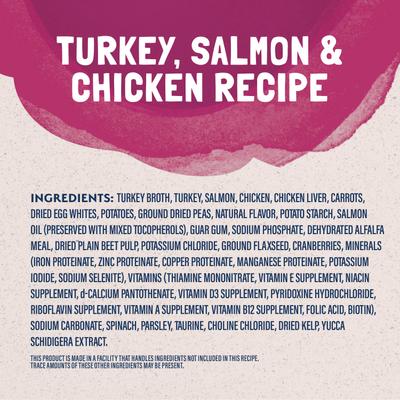Show full view: Natural Balance Platefulls Indoor Formula Turkey, Salmon & Chicken in Gravy Grain-Free Cat Food Pouches, 3-oz pouch, case of 24 slide 6 of 11