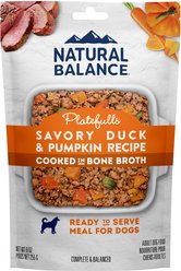 Natural Balance Platefulls Savory Duck & Pumpkin Recipe Wet Dog Food, 9-oz pouch, case of 12