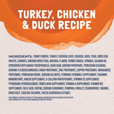 Show full view: Natural Balance Platefulls Turkey, Chicken & Duck Formula in Gravy Grain-Free Cat Food Pouches, 3-oz pouch, case of 24 slide 6 of 11