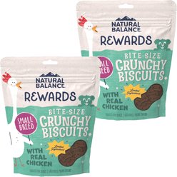 Natural Balance Rewards Small Breed Chicken Flavored Crunchy Biscuit Dog Treats, 16-oz bundle