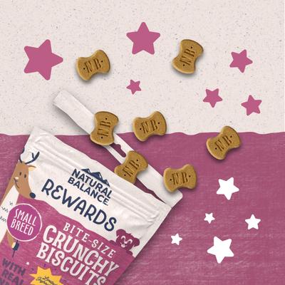 Show full view: Natural Balance Rewards Small Breed Venison Flavored Crunchy Biscuit Dog Treats, 8-oz bag, bundle of 2 slide 5 of 9