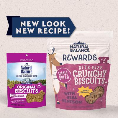 Show full view: Natural Balance Rewards Small Breed Venison Flavored Crunchy Biscuit Dog Treats, 8-oz bag, bundle of 2 slide 9 of 9