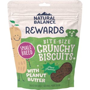 Natural Balance Rewards Small Breed Peanut Butter Flavored Crunchy Biscuit Dog Treats, 8-oz bag