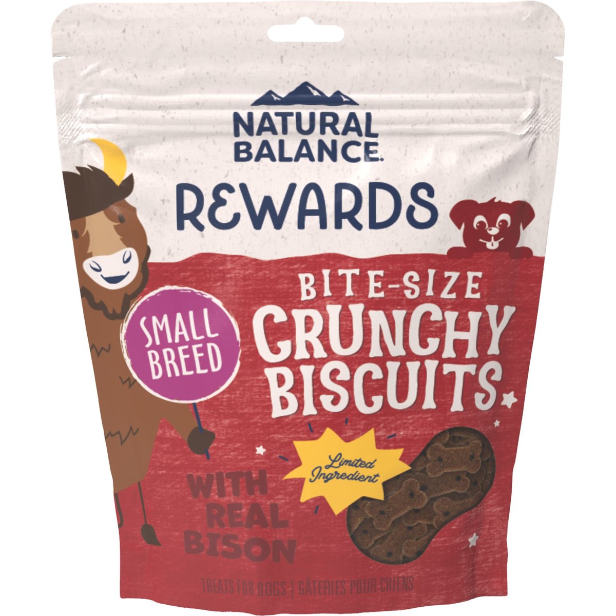 Natural Balance Rewards Small Breed Bison Flavored Crunchy Biscuit Dog Treats, 8-oz bag
