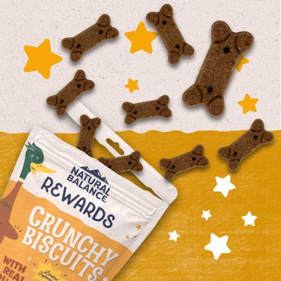 Show full view: Natural Balance Rewards Duck Flavored Crunchy Biscuit Dog Treats, 14-oz bag slide 5 of 11