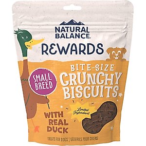 Natural Balance Rewards Small Breed Duck Flavored Crunchy Biscuit Dog Treats, 8-oz bag