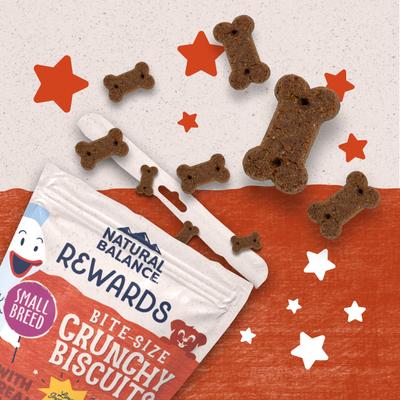 Show full view: Natural Balance Rewards Small Breed Salmon Flavored Crunchy Biscuit Dog Treats, 8-oz bag slide 5 of 10