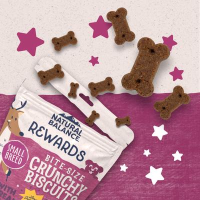 Show full view: Natural Balance Rewards Small Breed Venison Flavored Crunchy Biscuit Dog Treats, 8-oz bag slide 5 of 10