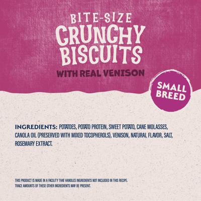 Show full view: Natural Balance Rewards Small Breed Venison Flavored Crunchy Biscuit Dog Treats, 8-oz bag slide 6 of 10