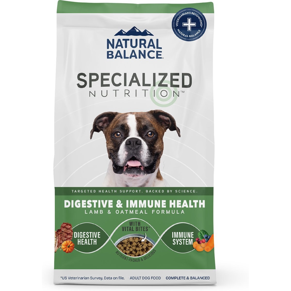 Natural Balance Specialized Nutrition Digestive & Immune Health Adult Lamb & Oatmeal Formula Dry Dog Food, 22-lb bag