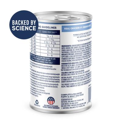 Show full view: Natural Balance Specialized Nutrition Joint & Muscle Health Adult Chicken & Brown Rice Formula Wet Dog Food, 12.7-oz can, case of 12 slide 3 of 10