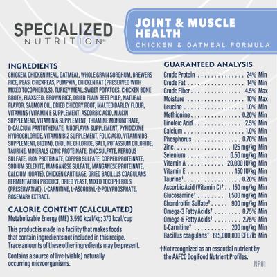 Show full view: Natural Balance Specialized Nutrition Joint & Muscle Health Adult Chicken & Oatmeal Formula Dry Dog Food, 22-lb bag slide 9 of 12