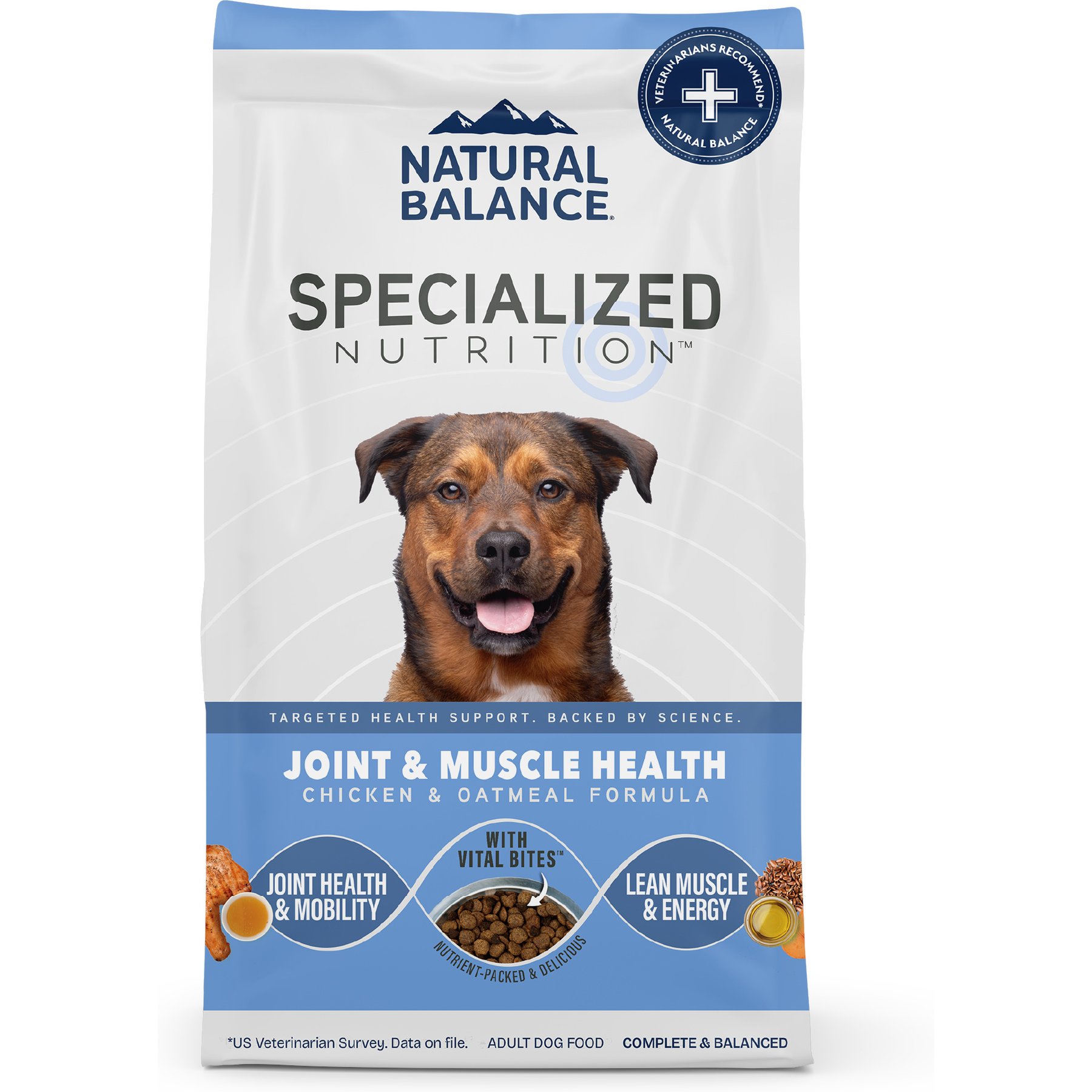 Natural Balance Specialized Nutrition Joint & Muscle Health Adult Chicken & Oatmeal Formula Dry Dog Food, 3.5-lb bag