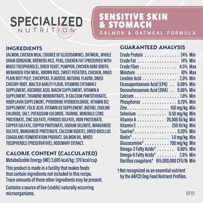 Show full view: Natural Balance Specialized Nutrition Sensitive Skin & Stomach Adult Salmon & Oatmeal Formula Dry Dog Food, 22-lb bag slide 9 of 12