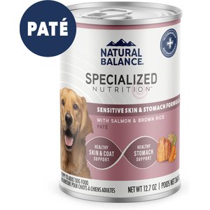 Natural Balance Specialized Nutrition Sensitive Skin & Stomach Formula Adult Salmon & Brown Rice Wet Dog Food, 12.7-oz can, case of 12