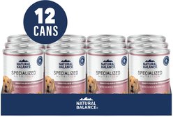 Natural Balance Specialized Nutrition Sensitive Skin & Stomach Formula Adult Salmon & Brown Rice Wet Dog Food, 12.7-oz can, case of 12 slide 2 of 9
